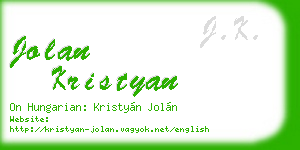 jolan kristyan business card