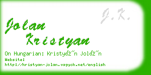 jolan kristyan business card